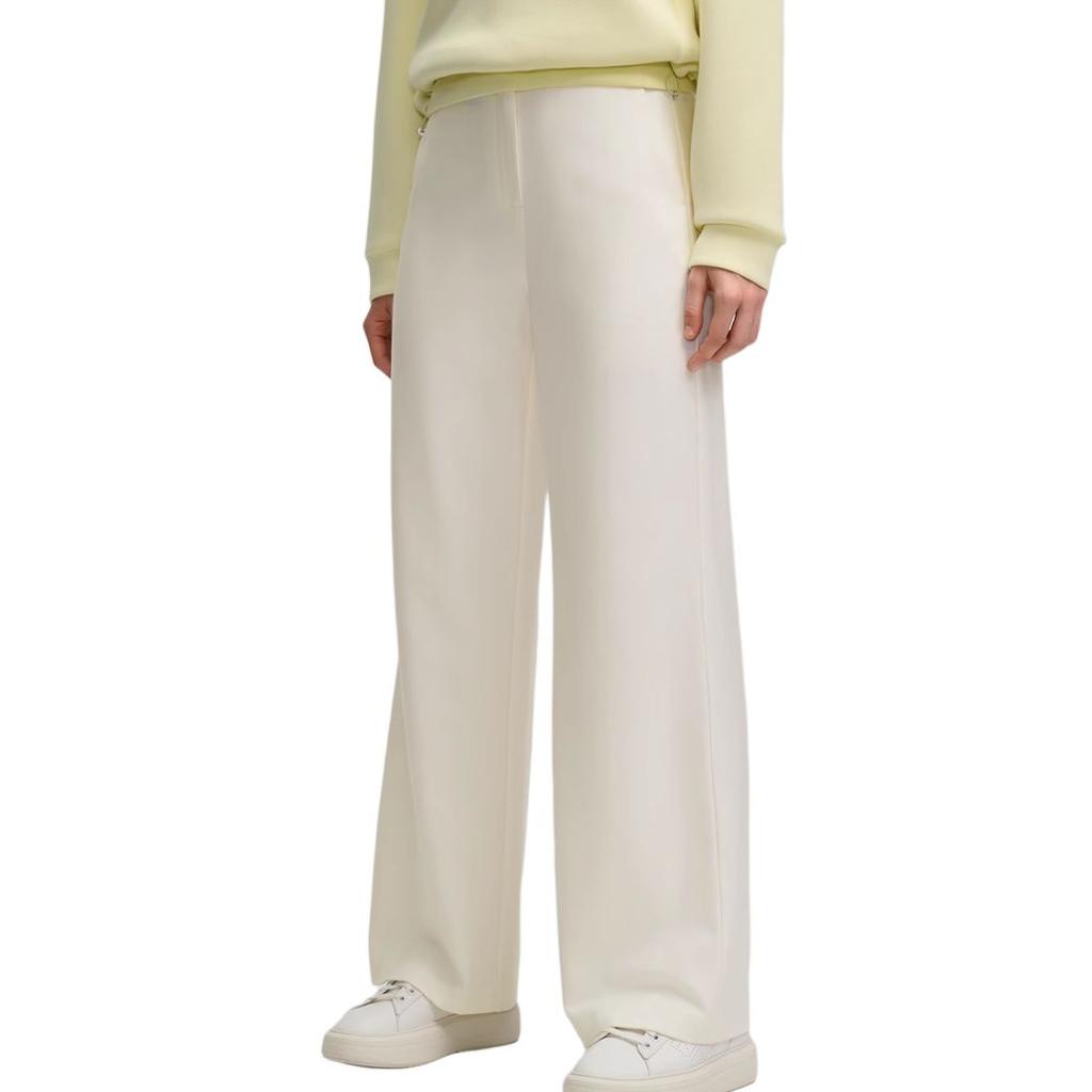 FILA Loose Comfortable Knitted Wide Leg Casual Pants Women bottoms Cloud-Mushroom-White F11W514803FWT
