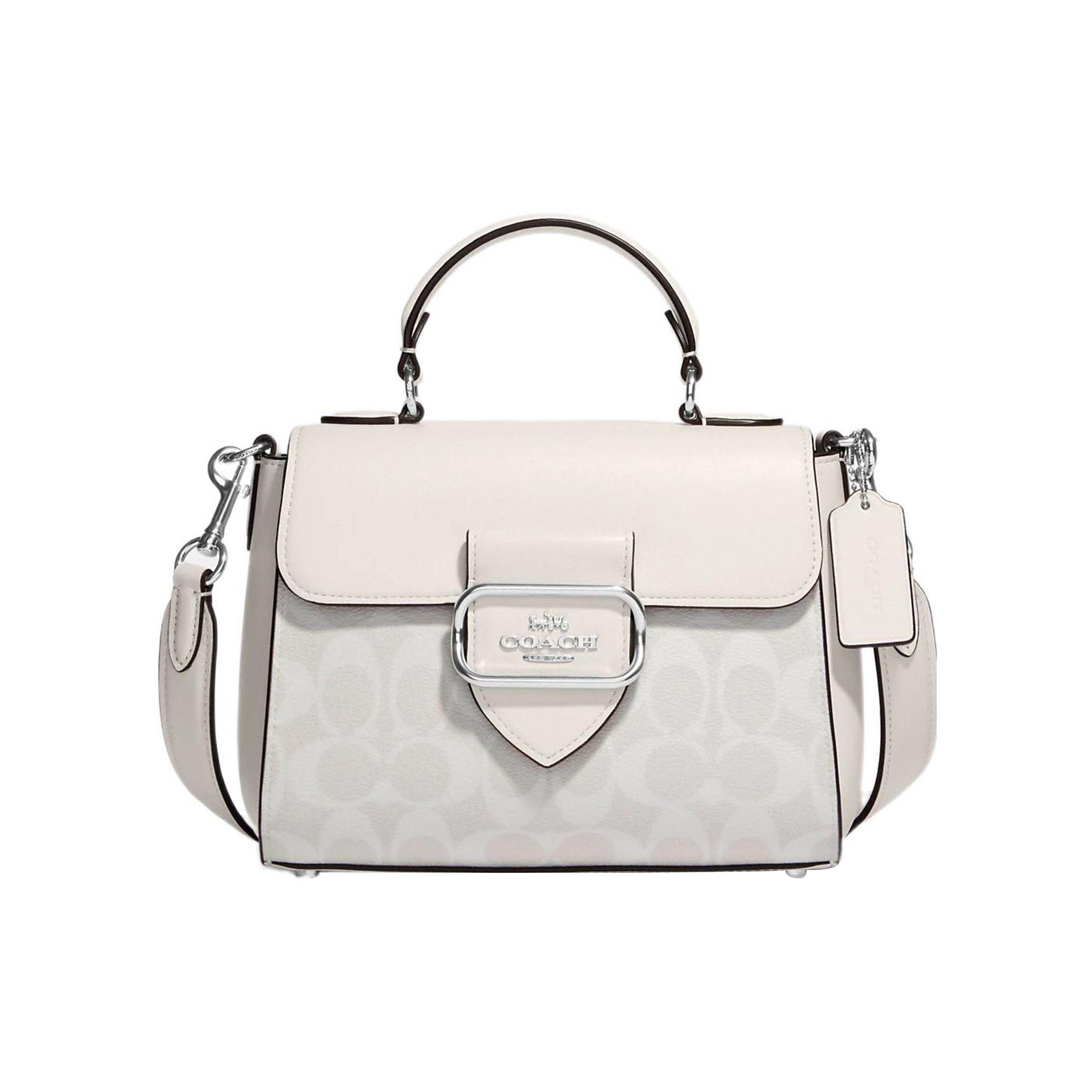 

Coach Morgan 21 Letter Logo Lock Clasp Flap Zipper Canvas With Leather Shoulder Bag Crossbody Bag Tote Bag Small Women Bags CJ614-SVVS5 Basic Set (Bag+Dust Bag)