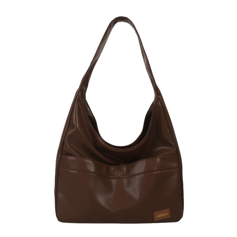Large-capacity Bag Women's New Autumn and Winter Soft Leather Bucket Bag Commuter Tote Bag College Student Class Shoulder Bag