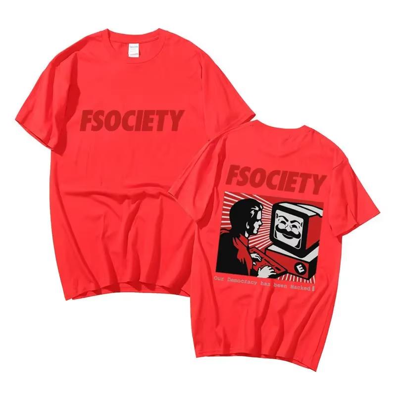 Funny Mr Robot Graphic T Shirt Unisex Women Vintage Cotton FSociety Tshirt F Society Hacker Geek Tshirts Unisex Casual Streetwear