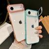 Crystal Transparent Metal Lens Holder Case For iPhone 17 Air 16 16E 15 14 13 12 Plus Pro Max Camera Bracket Protection Covers
