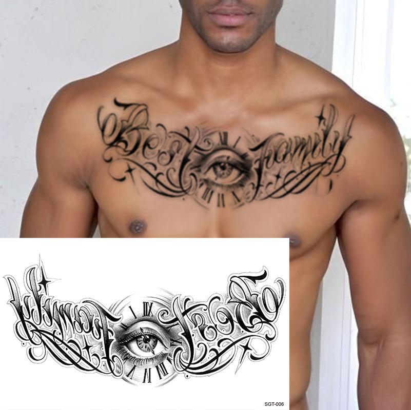 Flower Chest Tattoo Sticker, Chest Tattoo Sticker, Color Half Nail Large Picture Tattoo Sticker