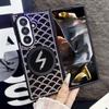 Riffel-Diamant Magnetische Handyhülle Für Samsung Z Fold 7 6 5 4 Helles Leopardenmuster PC Kristallkette Stoßfeste Schutzhülle