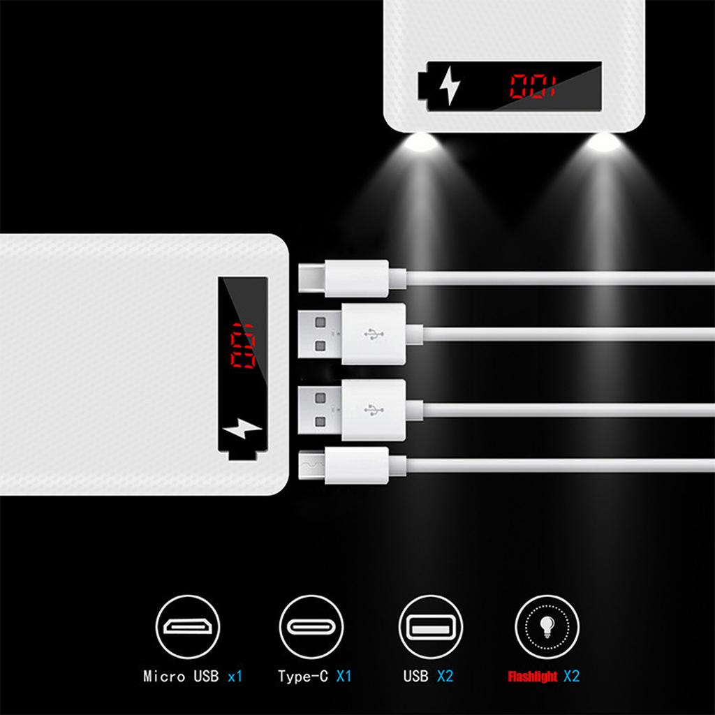 Detachable LCD Display DIY 5x18650 Battery for Case Power Bank for Shell External Box without Battery L5 Wireless Chargi