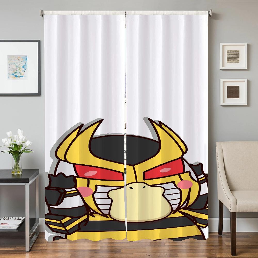 Home Interior Kitchen Curtains for Living Room 2 Pieces Blackout Curtains Door Curtain P-psyduck Partition Bedroom Decoration