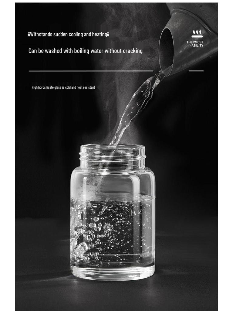Transparent Borosilicate Glass Tea Canister: Airtight Storage Jar for Herbs, Snacks, Grains & More