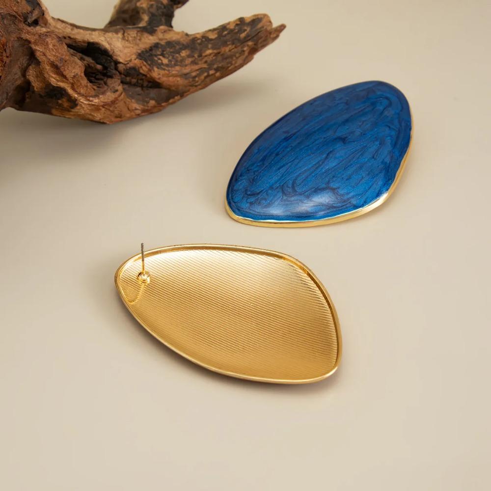 6 Colors Vintage Simple Drip Oil Geometric Multicolor Triangle Stud Earring Women Trendy Style Daily Commuting Wear Ear Jewelry