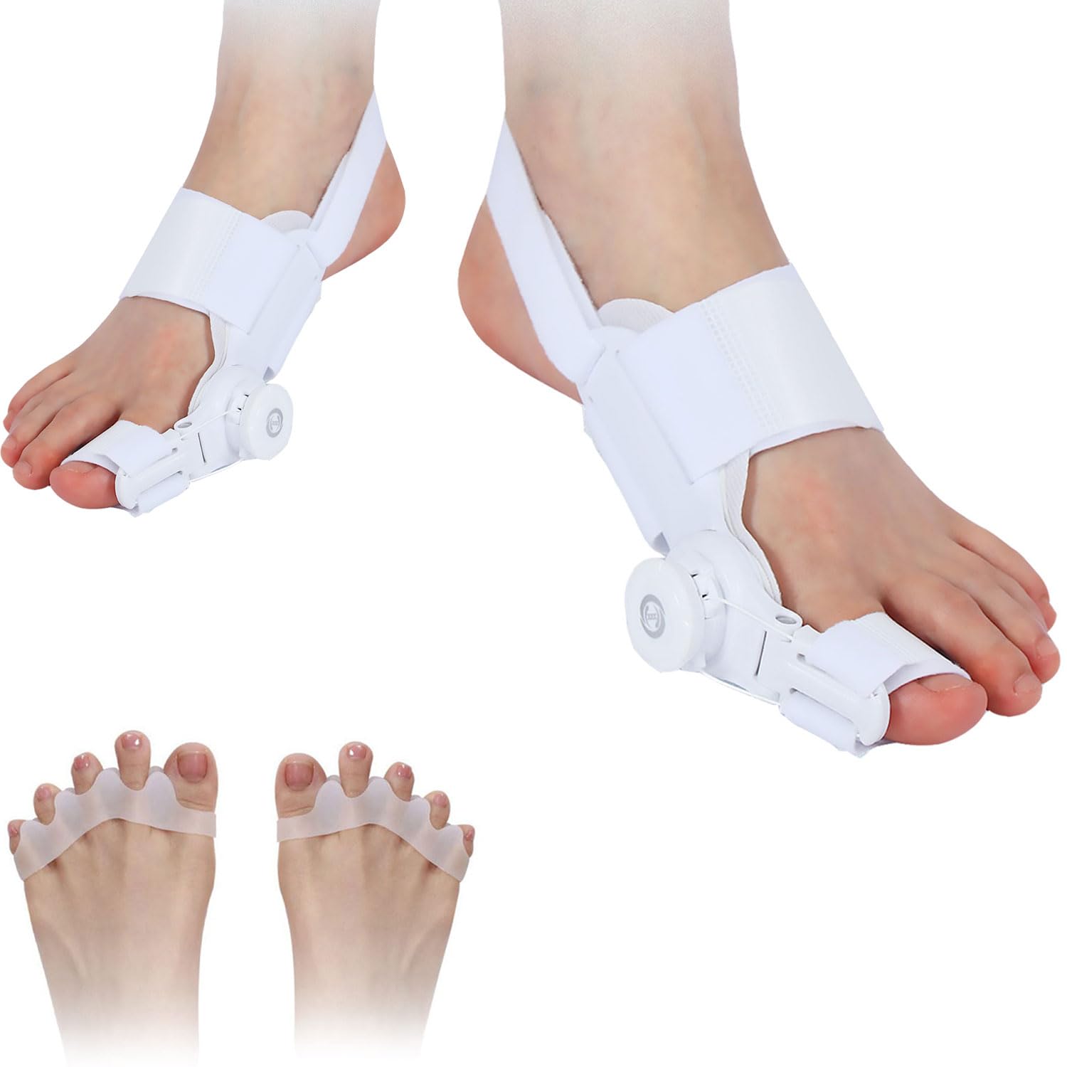 

BOJNGEWIN of Toe Support with Heel Fixation Free For Both Left and Right Toe Silicone For Indoor Unisex [Set 2] Belt, Size, Toes, Separator, Pad,