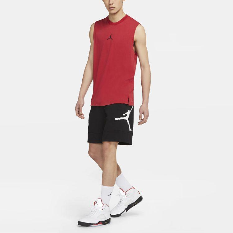 Jordan T Shirts Men's Red Crew Neck Moderate Straight Fit DC3237-687