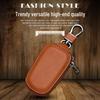 Men's Universal Cowhide Leather Car Key Case with Car Logo and Waist-Hanging Zipper