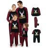 Family Matching Plaid Stitching Plus Size Thermal Long Sleeve Christmas Pajamas Set Cozy Holiday Homewear Parent Child Outfit