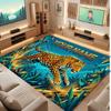Mushroom Forest Theme Crystal Velvet Floor Rug Personalized Custom Name Text Warm Carpet Home Decoration