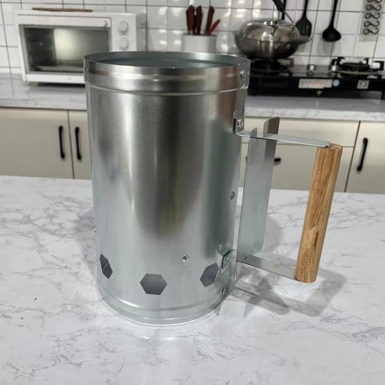 Charcoal Chimneys Starter Extra Large Capacity Small Chimneys with Wooden Handle for Charcoal Grill And BBQ