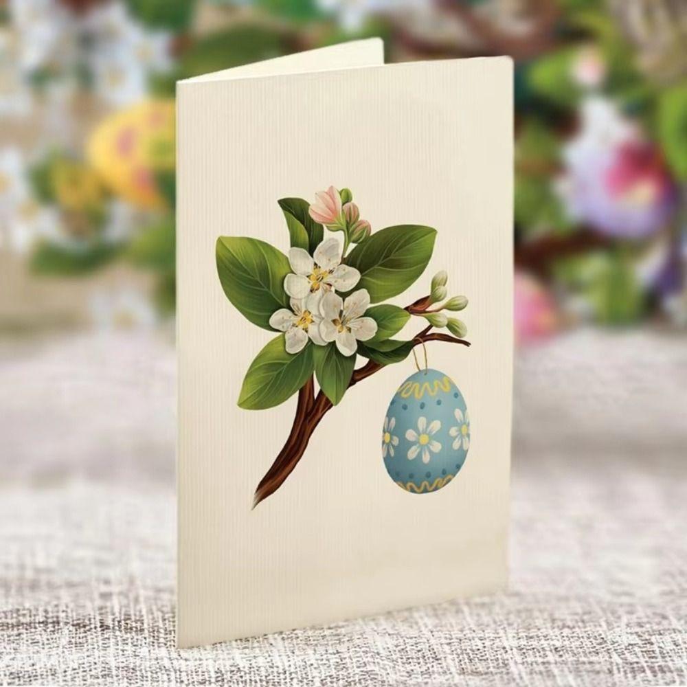 Easter Egg Tree 3D Popup Greeting Cards Creative Durable Paper -Up Cards Paper Forever Flower Bouquet Blank Note Card