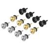 Guitar Neck Strap Holder, Strap Lock Pin, Small End Pin Set, Metal, Gold/Silver/Black, with Felt Washers, for Guitars and Basses, 12-Pack