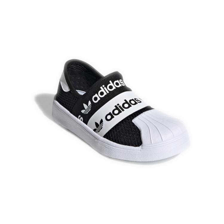 adidas Originals Smr 360 C Logo Leather Abrasion Resistant Low Top Kids' Skateboarding Shoes Black White EG7885
