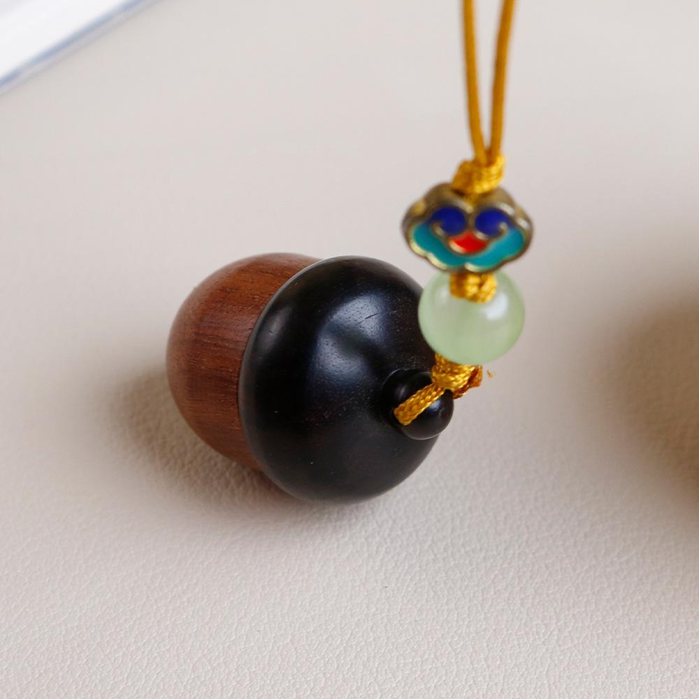Aromatherapy Wooden Acorn Solid Perfume Balls with Glass Lotus Pod