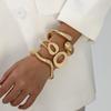 Metal Texture Smooth Water Drop Hug Bracelet Trend Spring Open Bracelet Jewelry