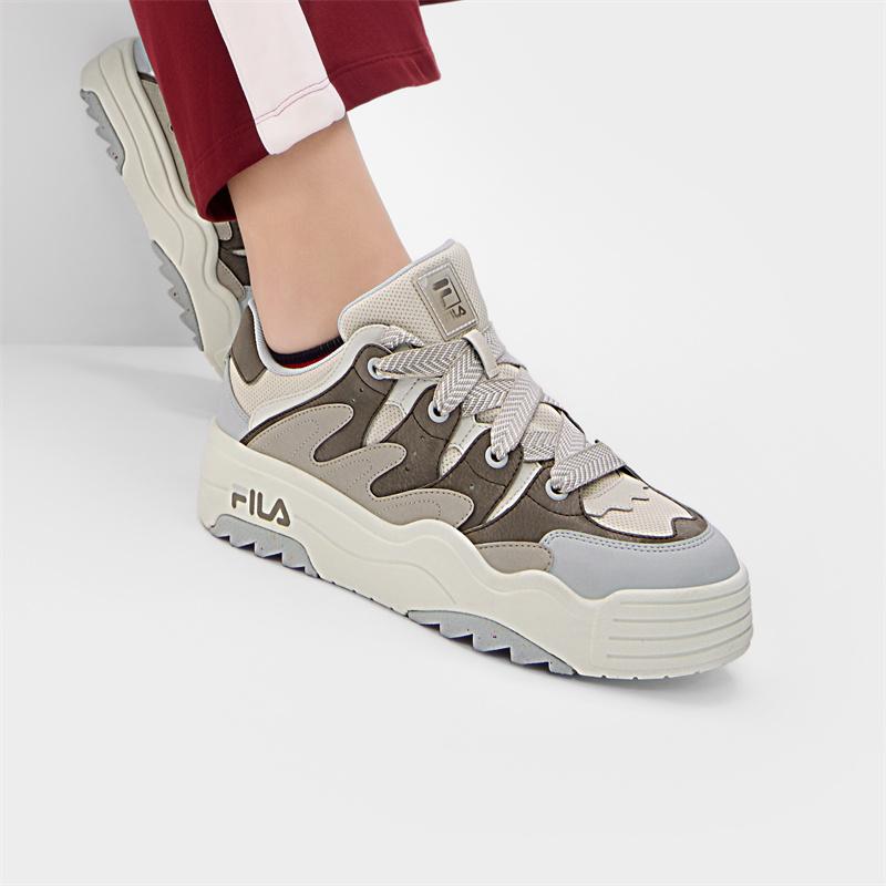 FILA Rosetta Fashion Trend Low-Top Skate Shoes Women sneaker Gray Brown F12W431204FBA