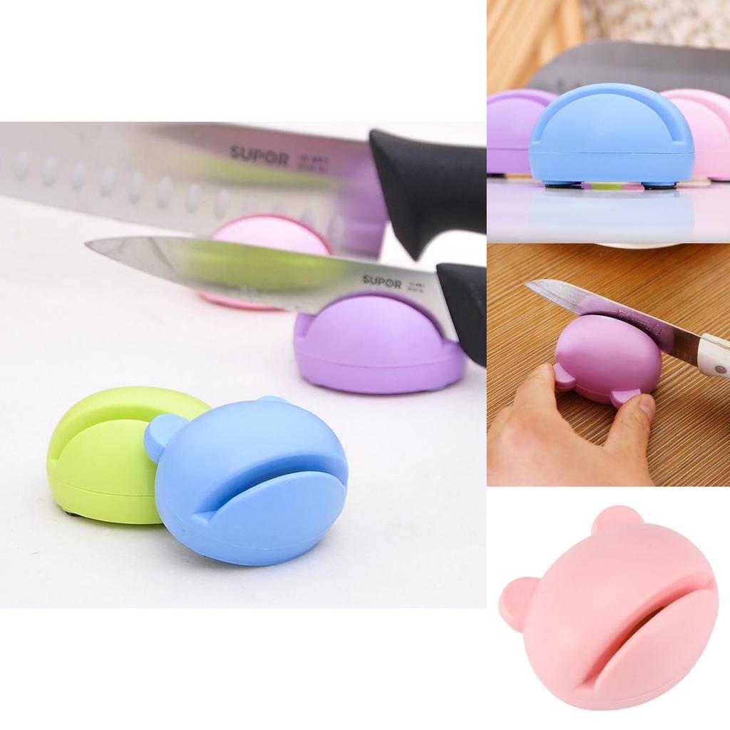 Colorful Cartoon Whetstone Sharpening Anti-slip Knife Sharpeners For Kitchen Efficiency
