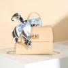 Bag Women's New Fashionable Women's Messenger Bag, Fashionable and Simple Silk Scarf Chain, One Shoulder Handbag.