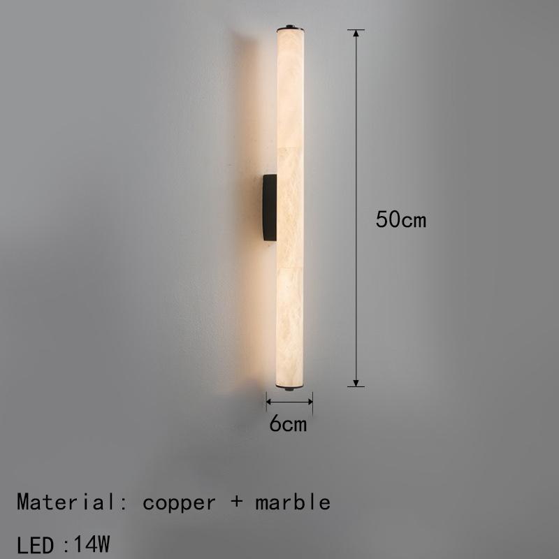 Spanish Marble LED Wall Light Gold Black Copper Indoor Living Room Bedroom Stairs Hotel Sconce 25/30/40/50/60cm Wall Lamp