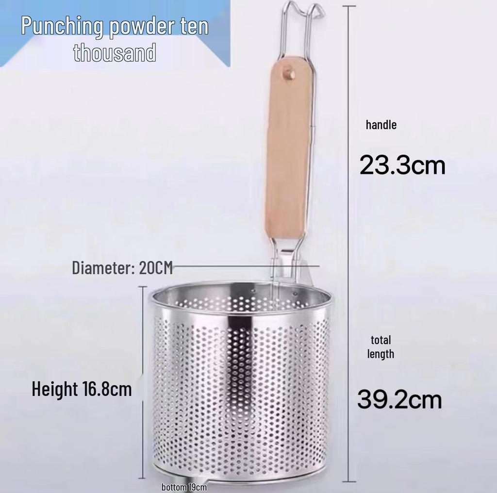 304 Stainless Steel Noodle Skimmer Ladle - Large Strainer for Mala Tang and Soup