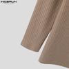 INCERUN Autumn Winter Men Turtleneck Long Sleeve Knitted Sweaters Casual Pullovers