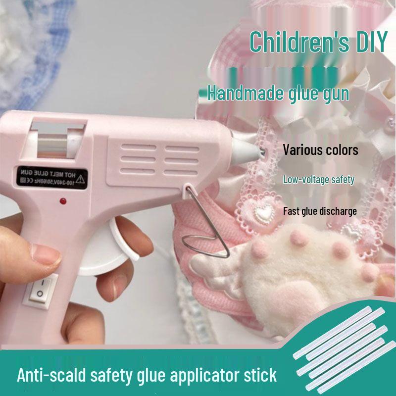 Child-Safe Electric Glue Gun with Anti-Scald Design for Home and Craft Use - Includes Quick-Melting 7mm Glue Sticks