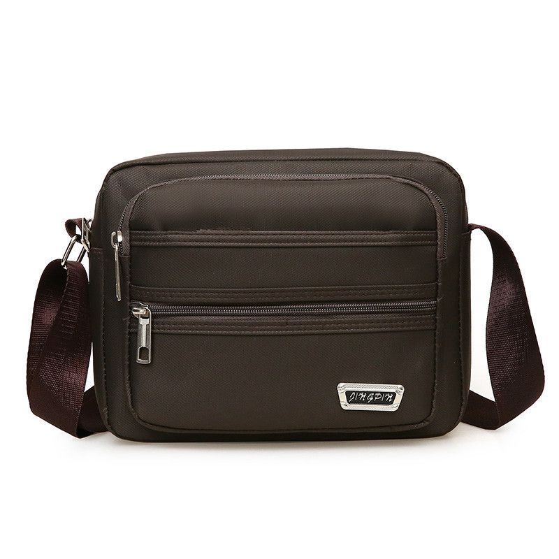 

Горизонтальный студенческий рюкзак из ткани Оксфорд, нейлоновый, повседневный, мужской Yunzhi four layer zipper 1199 Brown