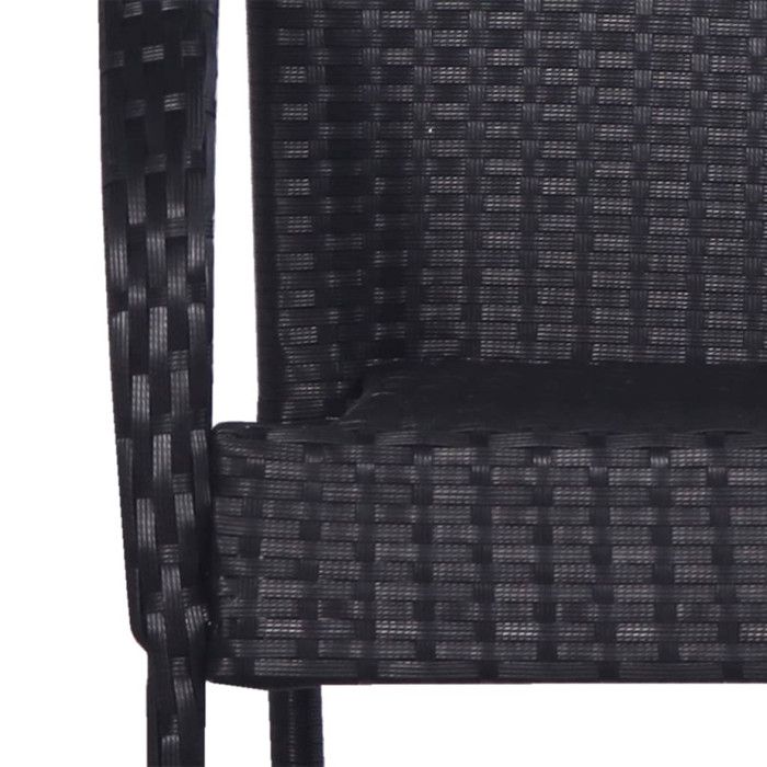 VidaXL Chaises empilables d'extérieur 6 pcs Résine tressée Noir