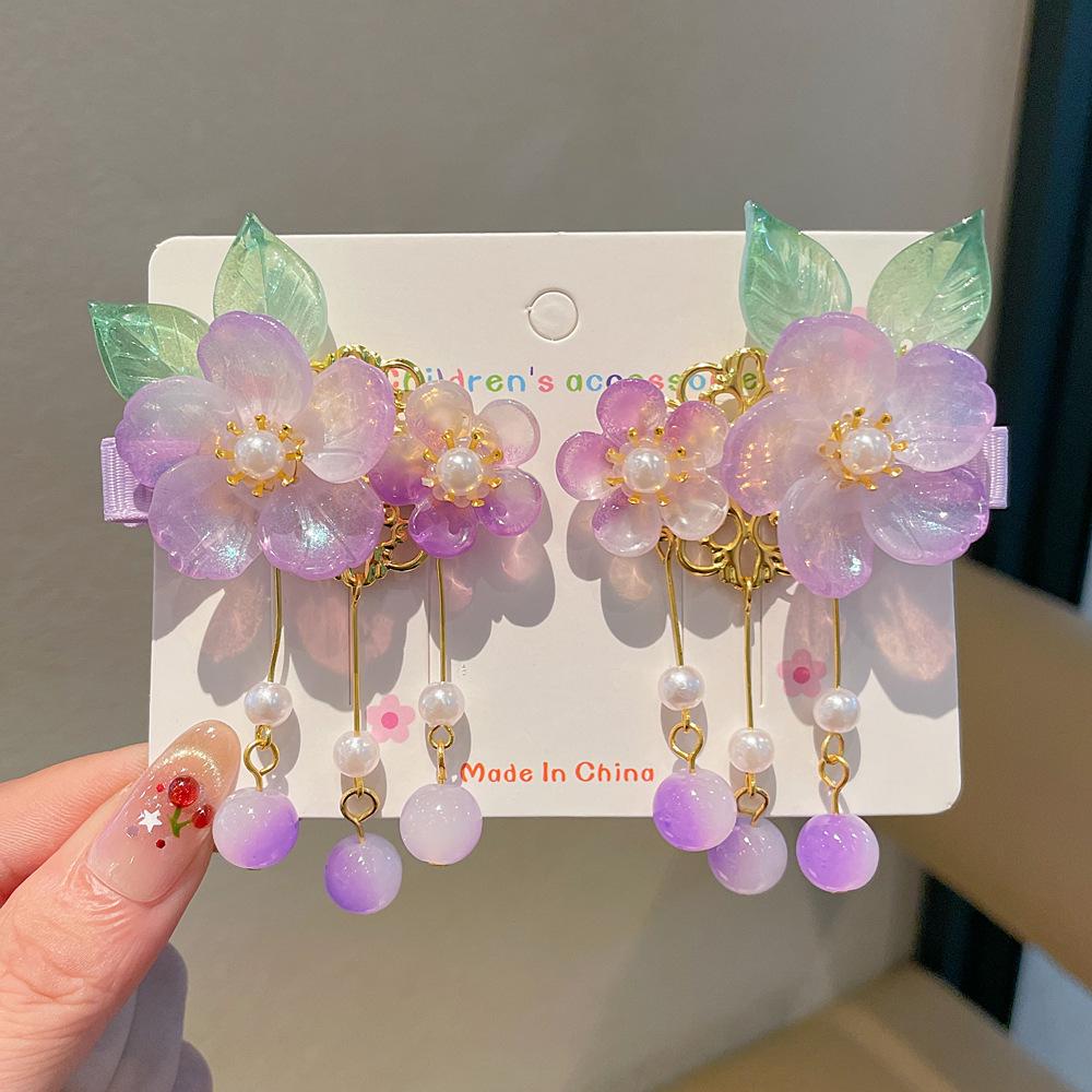 Chinese Style Hanfu Hairpin Set for Girls - Includes Hair Clips, Swaying Tassels, and Butterfly Accessories