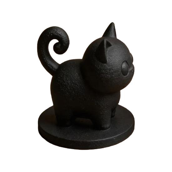 Yousheng 3D Printed Cute Cat Figurine, Small Cartoon Kitten Statue for Office Shelf, Desk, Home, Car Decor, Collectible Gifts for Cat Lovers чёрный