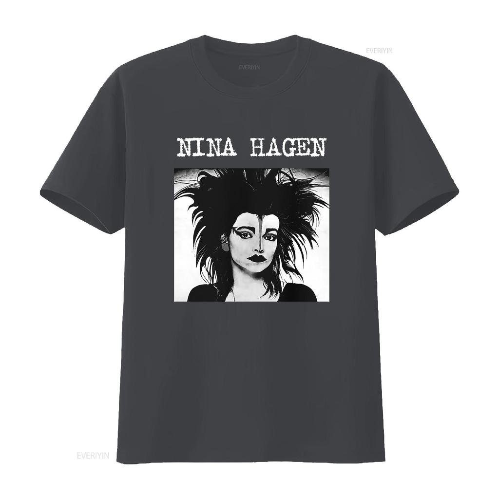 Nina Hagen Goth Music Punk Style T Shirt Short or Long Sleeve with Slits vintage Washed Slightly Soft Comfortable