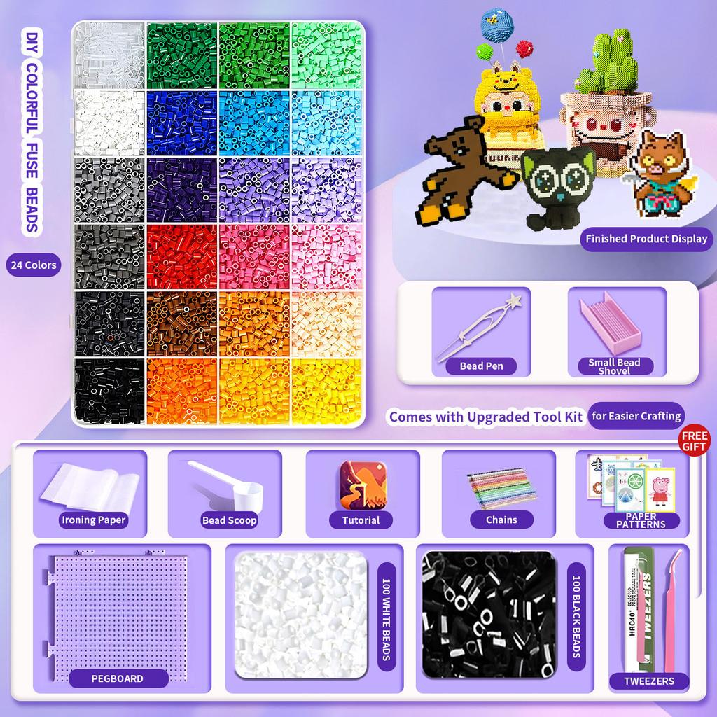 Pindou Handmade DIY Bean Set Tools for Boys and Girls, Toy Gifts, Three-dimensional Fusion, Coco Supplement