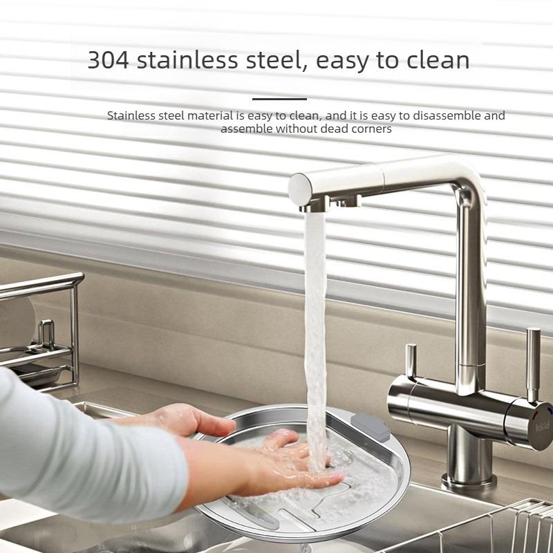 2.2L Automatic Cat Water Fountain Square Stainless Steel Pet Water Feeder with Window for Dog Cat (Power Adapter Not Included)