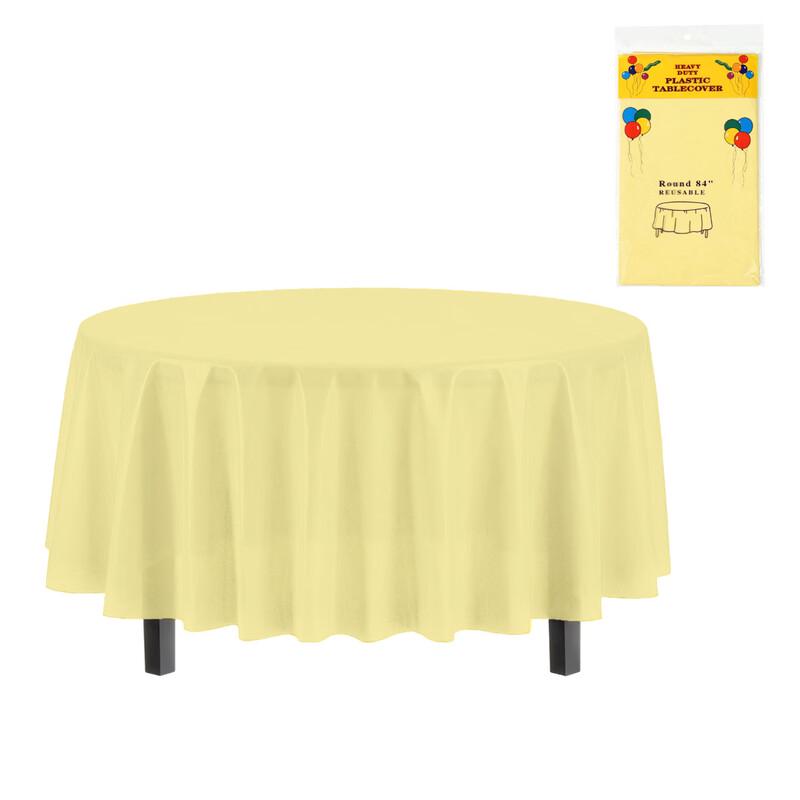 Lantuan Disposable Round Plastic Tablecloth