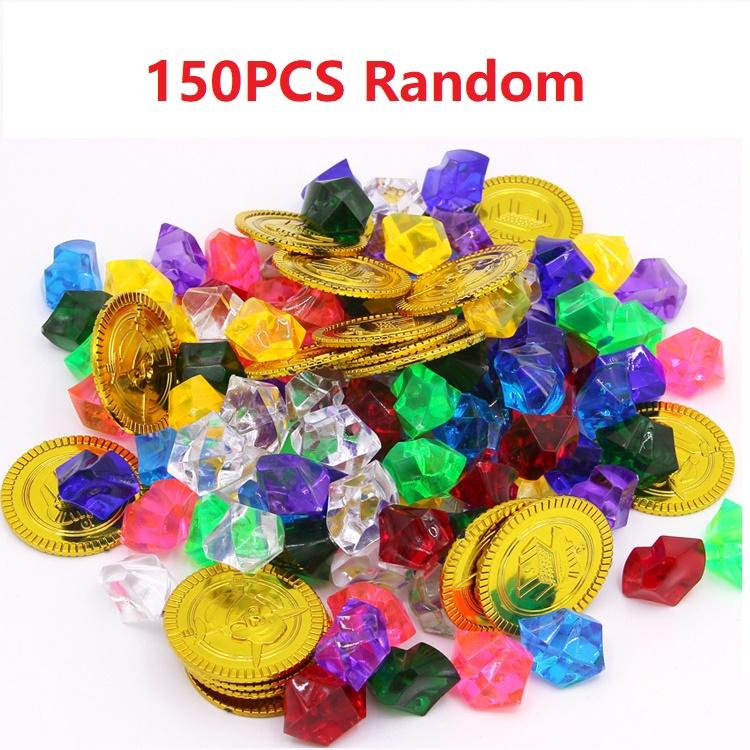 Captain Pirate Treasure Chest Child Treasure Chest Toy Gold Coins Treasure Hunt Game Money Banking Toys Kids Pretend Play
