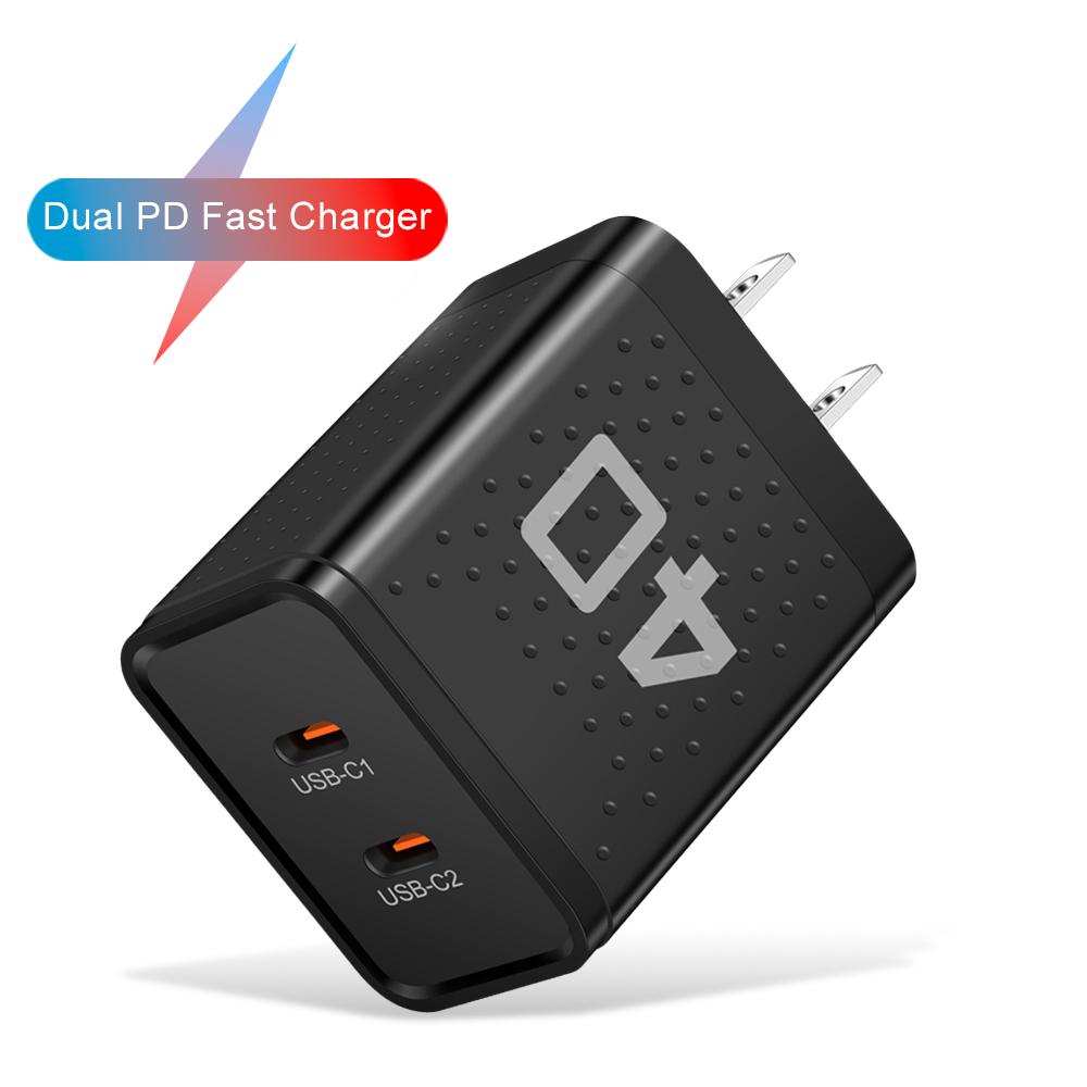 Dual PD 2 Ports USB C Chrager Fast Charger Type C For Xiaomi 12 iPhone 13 14 Pro Realme QC3.0 Type C Fast Charging