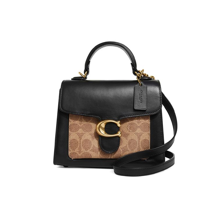 

Coach Tabby 20 Classic Logo Top Handle Canvas And Leather Tote Crossbody Bag Small Women Bags Brown-Yellow Black 870-B4OOH Basic Set (Bag+Dust Bag)