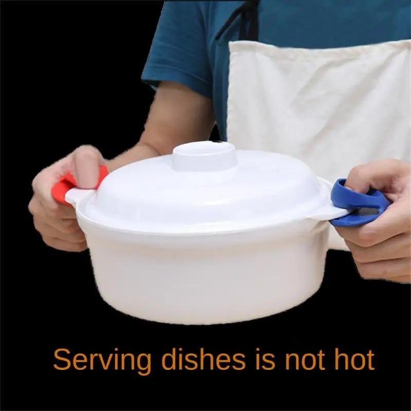 Kitchen Silicone Insulated Finger Cots Thickened High Temperature Resistant Anti-Scalding Gloves Microwave Oven Dishware Clips