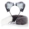 Cute Fox Tail Anal Plug Cat Ears Headbands Set Soft Cat Ears Headbands Collar Erotic Cosplay Couples Accessories SM Sex Toys