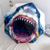 Shark Pattern, Automatic Folding Umbrella, Portable and Foldable Design, 8 Ribs, a Christmas or Birthday Gift.