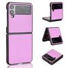 Suitable for Samsung Z Flip4 Mobile Phone Case Z Flip3 Lamb Pattern Solid Color Leather Case 3rd Generation Folding Anti-drop Case