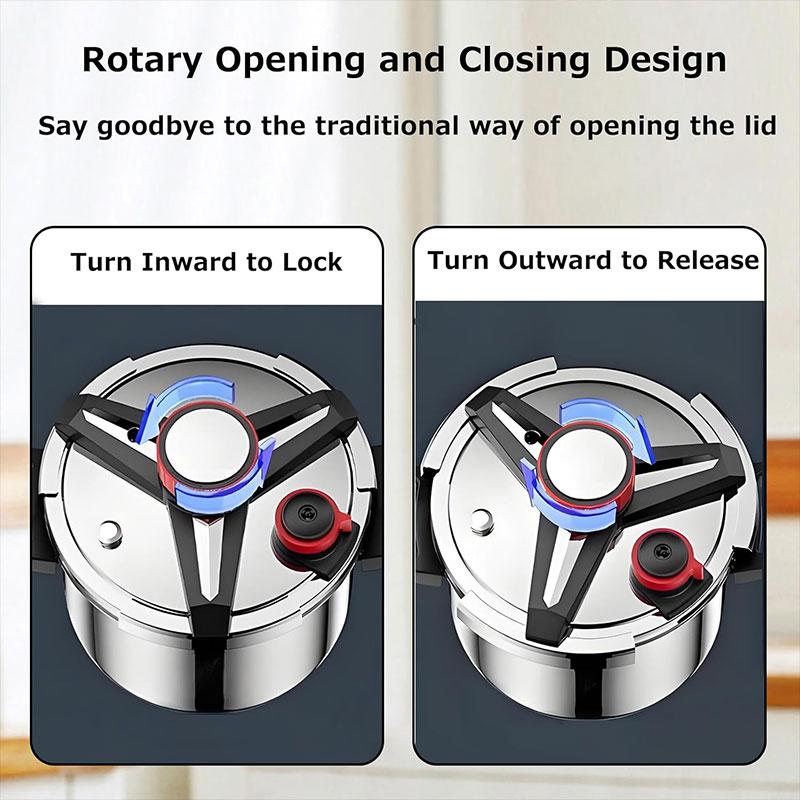 Stainless Steel Pressure Cooker Cooking Pot 1.8L 2.4L 5L 7L Induction Compatible Pressure Cooker Cookware with Extra Glass Lid