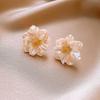 Internet Celebrity Retro Camellia Stud Earrings Temperament Unique Design Sense Earrings Small Fresh Fashion Girl Heart Earrings