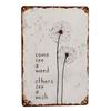 Metal Wall Art Sign Inspirational Quote Some See A Weed Others See A Wish Rustic Style Decorative Plaque for Home Office Indoor Wall Hanging