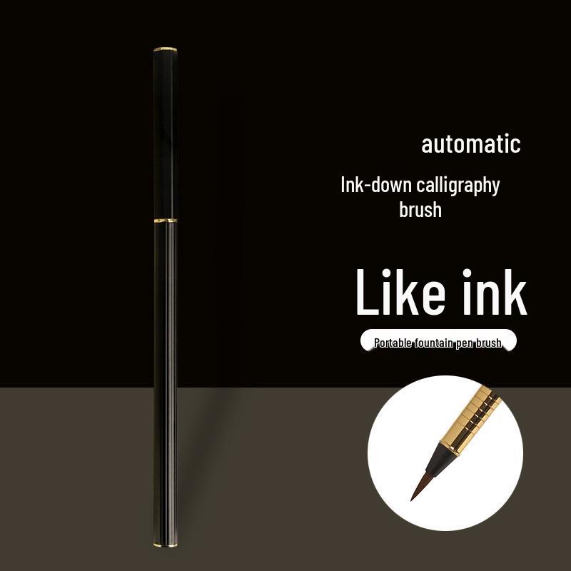 Morandi-Stil Tragbarer Füllfederhalter für Kalligraphie, Weicher Pinsel, Nachfüllbare Tinte, Feine Spitze, Perfekt für Kleine Regelschrift und Sutra-Abschrift.