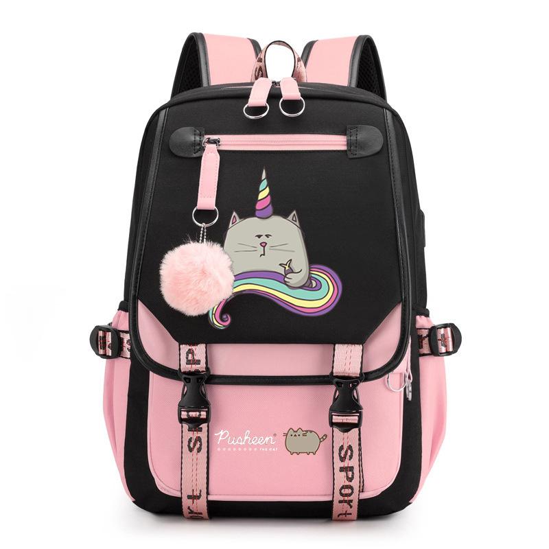 Cartoon Cute Printed School Bag Outdoor Travel Oxford Cloth Backpack