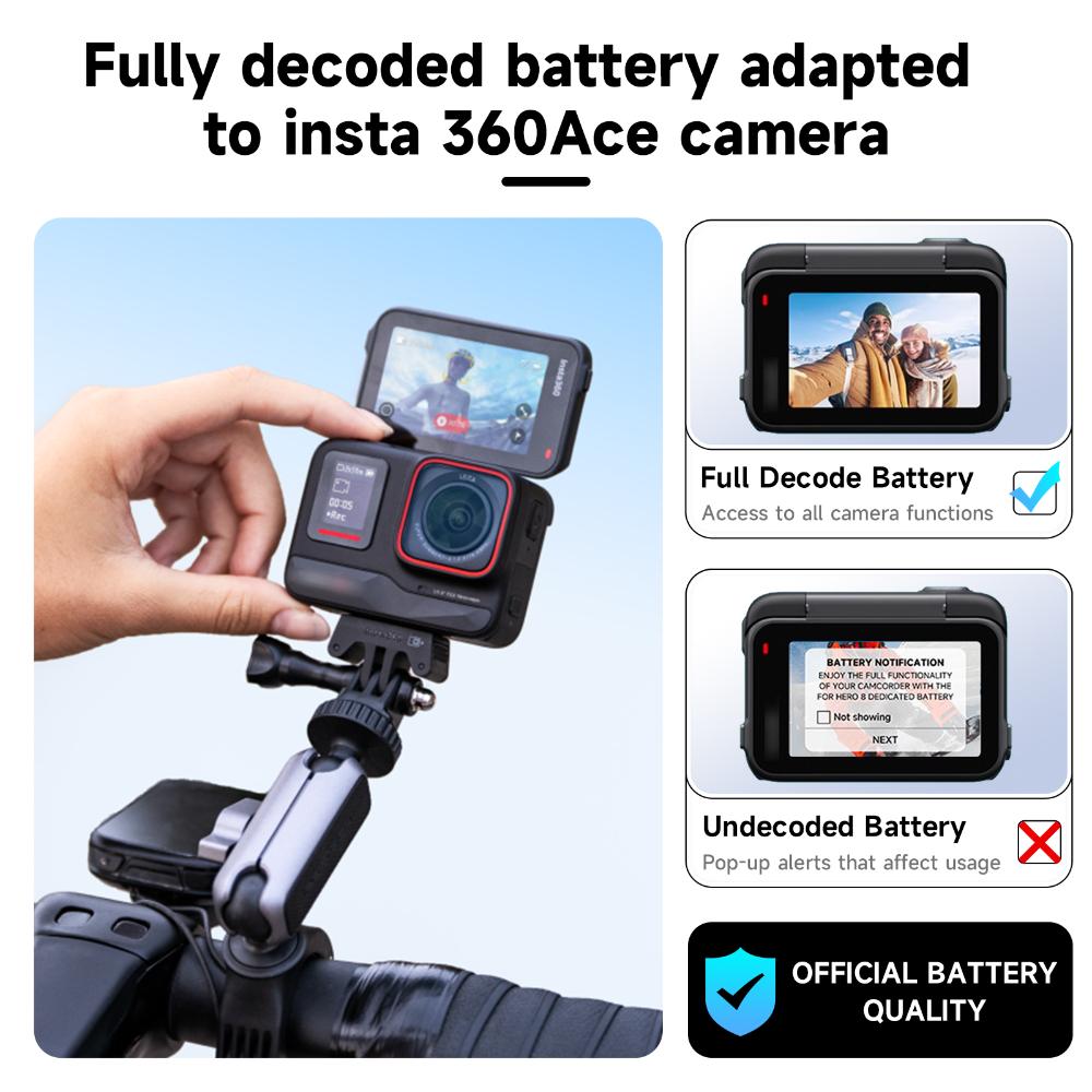 2400mAh High Capacity For Insta360 Ace Pro Ace Battery+3-Slot LED Fast Charger For Insta 360 Ace Pro 2 Action Camera Accessories